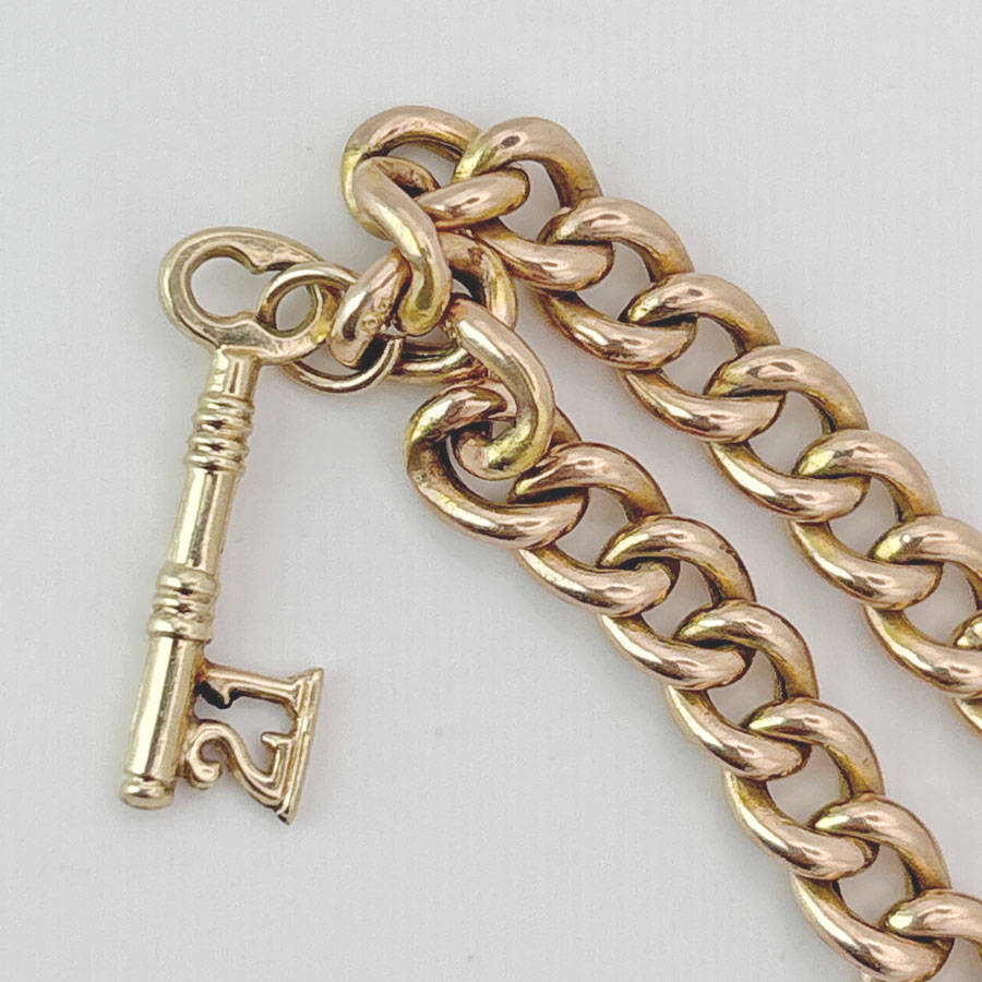 Victorian 9ct Gold Curb Chain Bracelet and Heart Padlock Clasp