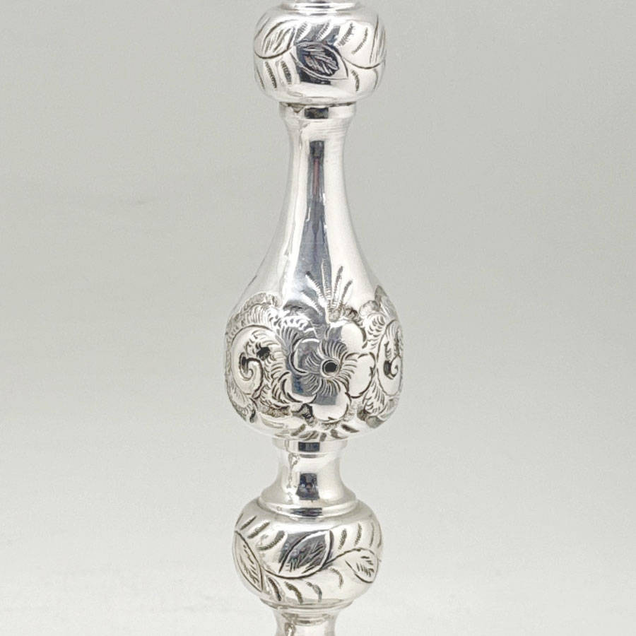Hallmarked Silver Edward VII Pair Shabbat Candlesticks London 1915