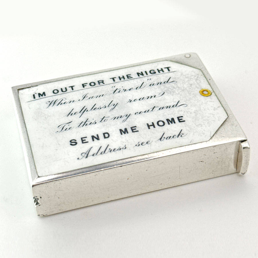 Rare Silver Send Me Home Vesta Case Birmingham 1907