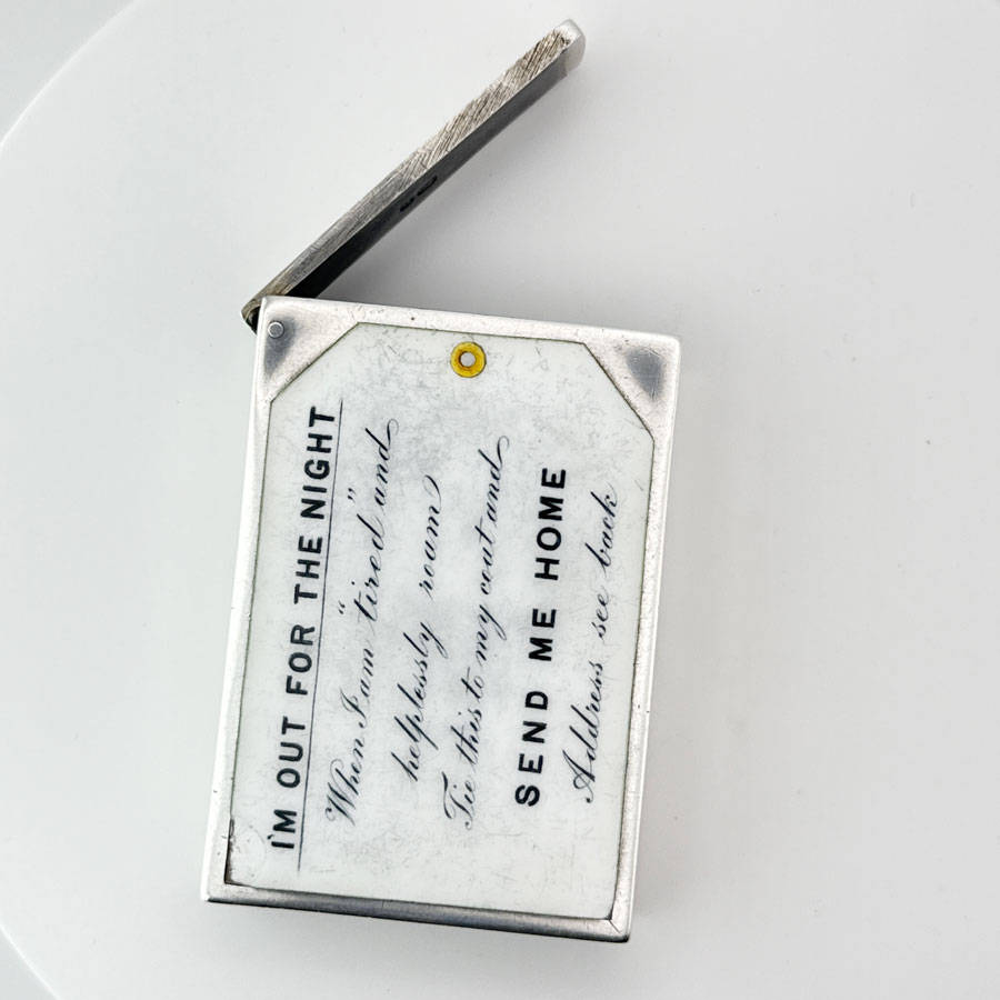 Rare Silver Send Me Home Vesta Case Birmingham 1907