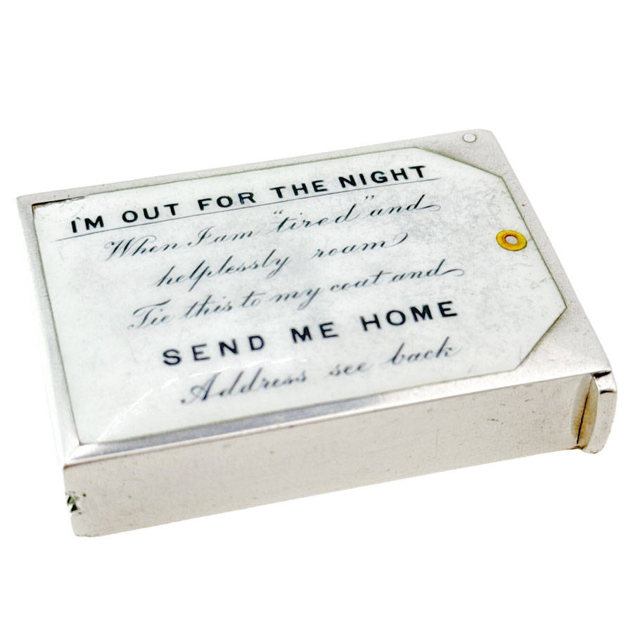 Rare Silver Send Me Home Vesta Case Birmingham 1907