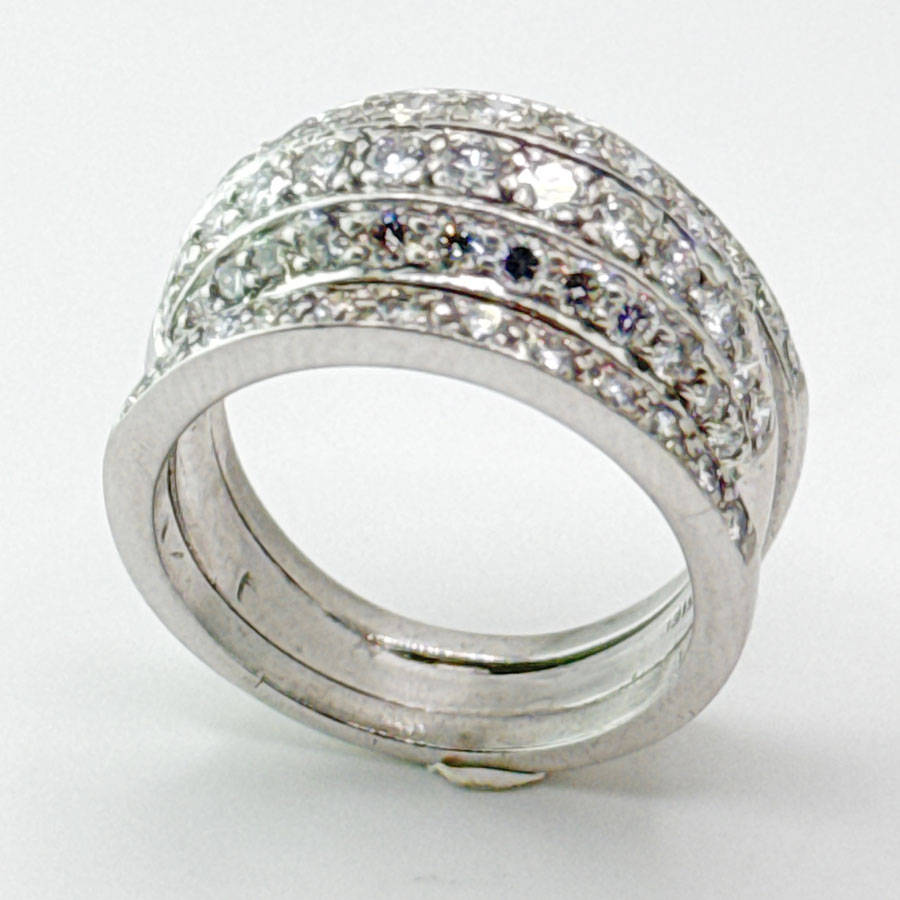 18ct White Gold Diamond Cluster Ring Friedman