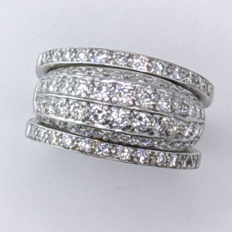 18ct White Gold Diamond Cluster Ring Friedman