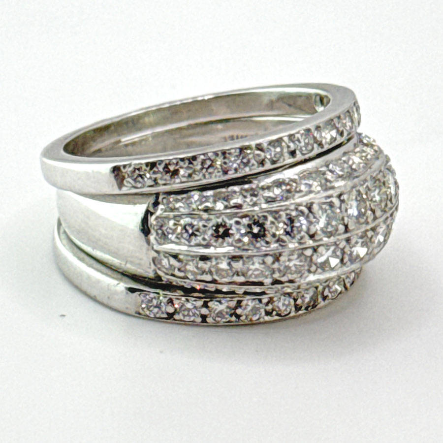 18ct White Gold Diamond Cluster Ring Friedman