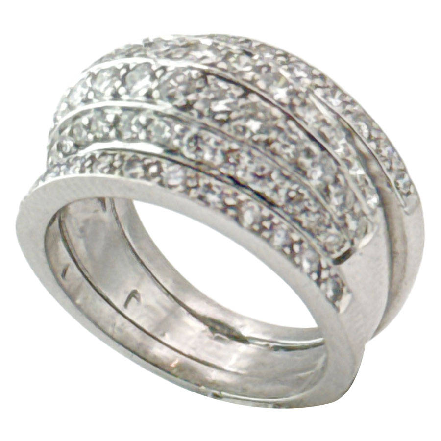 18ct White Gold Diamond Cluster Ring Friedman