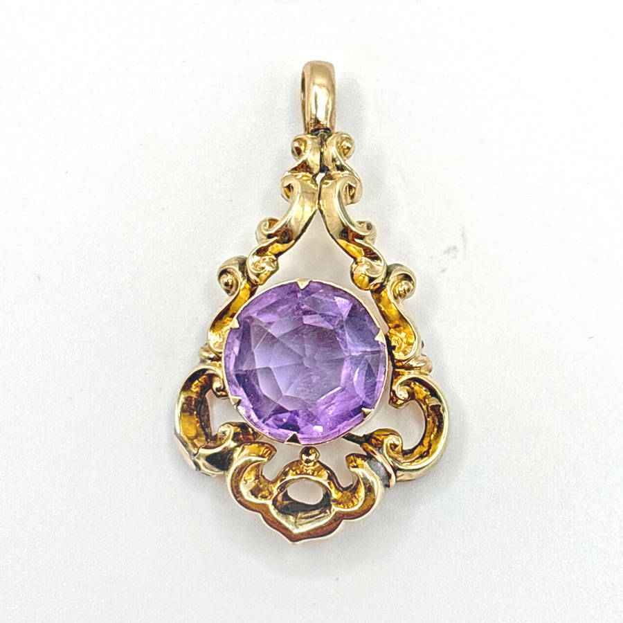 9ct Gold Victorian Amethyst Pendant