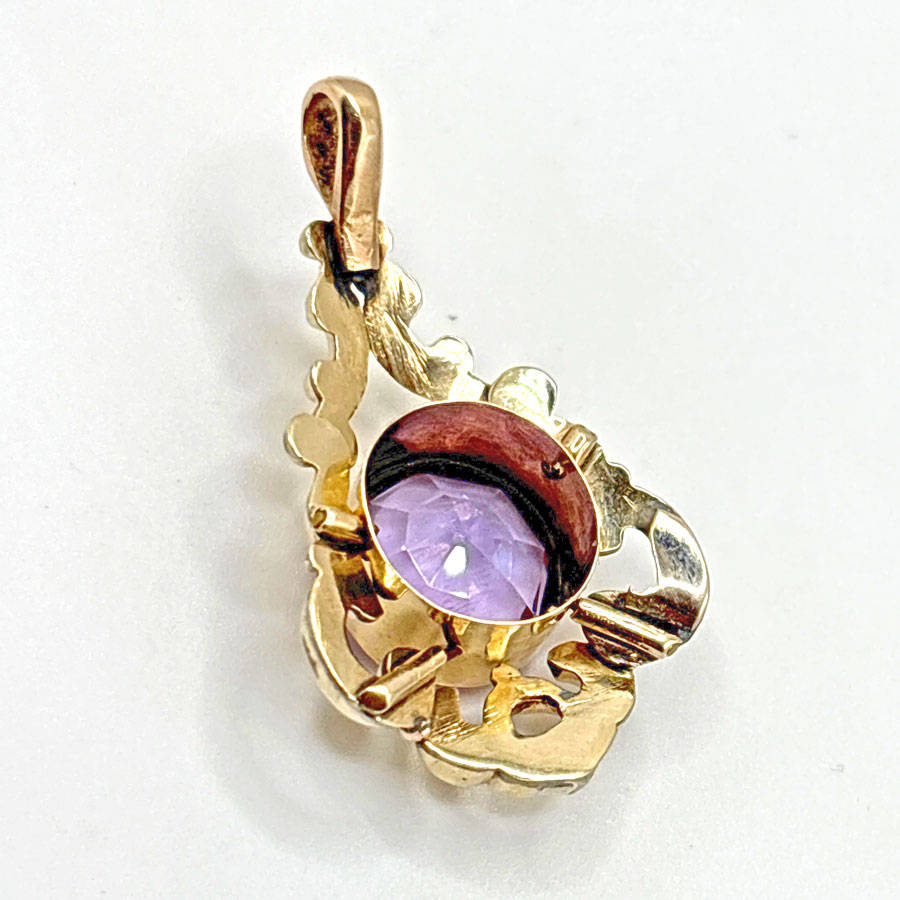 9ct Gold Victorian Amethyst Pendant
