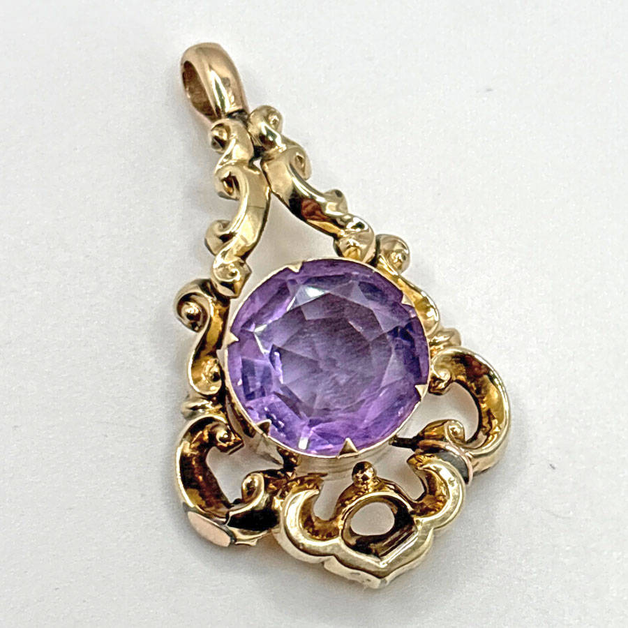 9ct Gold Victorian Amethyst Pendant