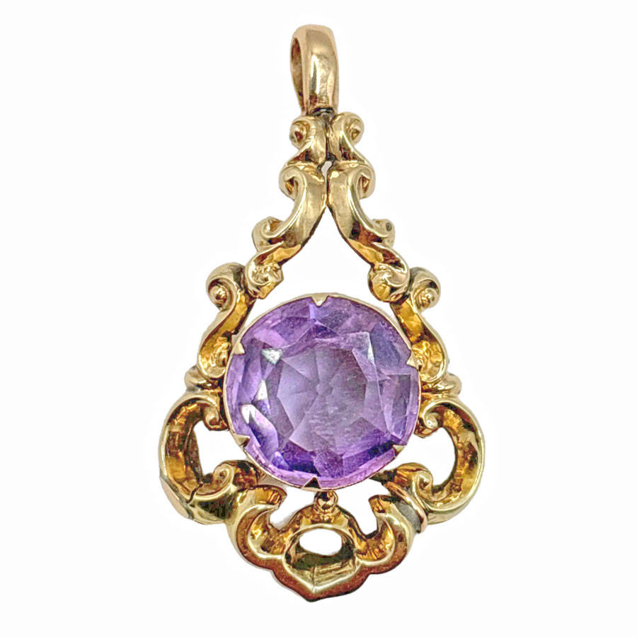 9ct Gold Victorian Amethyst Pendant