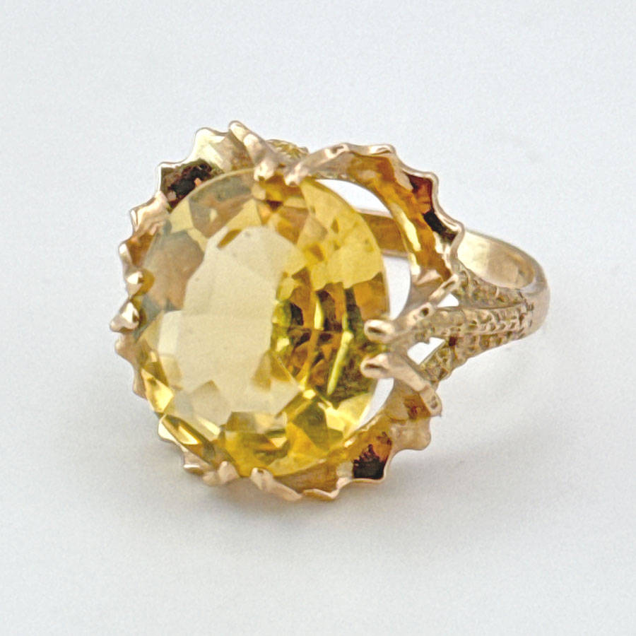 9ct Gold Smokey Topaz Cocktail Ring C1940
