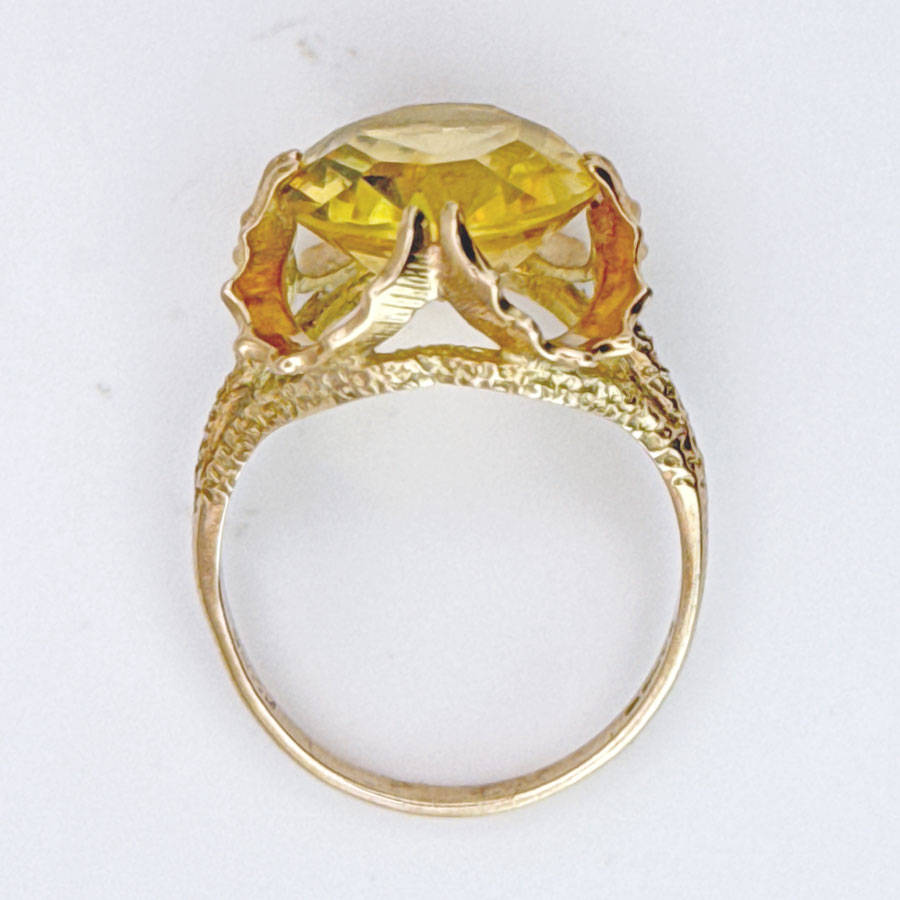 9ct Gold Smokey Topaz Cocktail Ring C1940