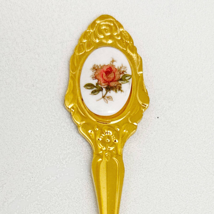 Eetrite 24ct Gold Plated Royal Albert Dark Rose Tea and Cake Fork Set