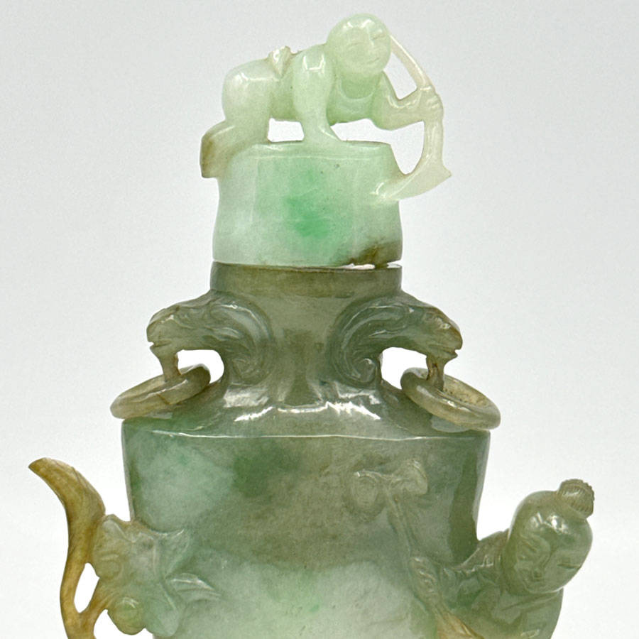 Jade Chinese Carved Serpentine Snuff Bottle 20th