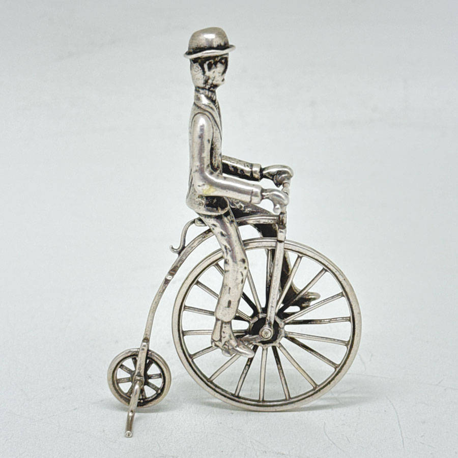 Miniature Hallmarked Silver 835 Standard Penny Farthing C1920