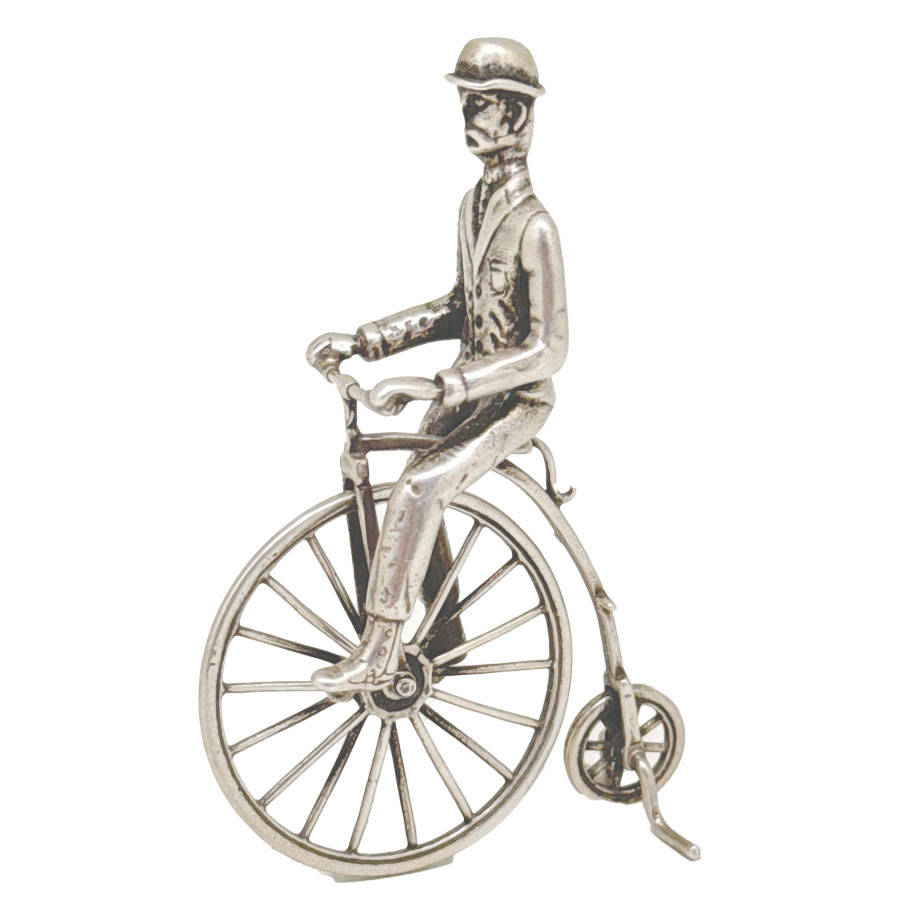 Miniature Hallmarked Silver 835 Standard Penny Farthing C1920