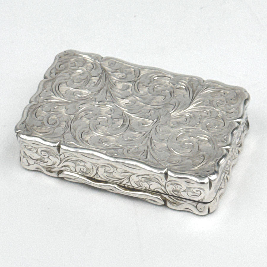 Hallmarked Silver Victorian Snuff Box Birmingham 1845