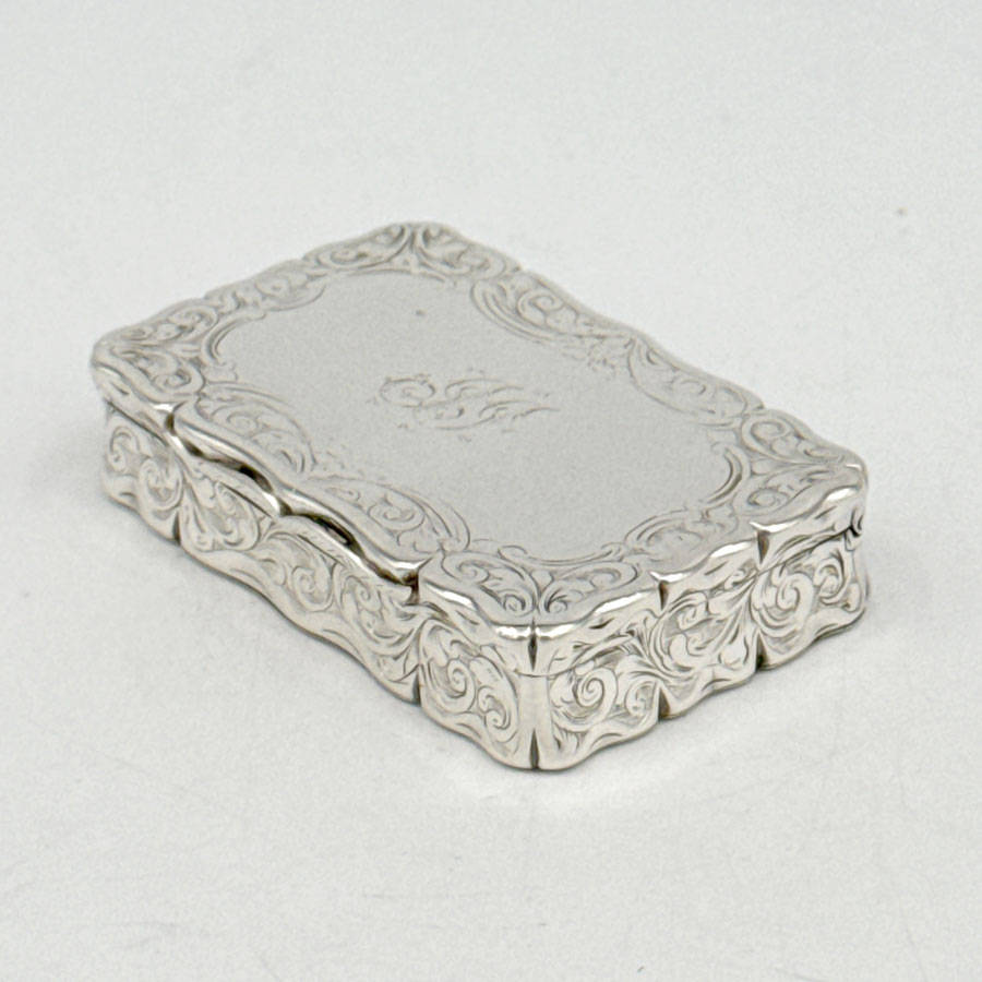 Hallmarked Silver Victorian Snuff Box Birmingham 1845