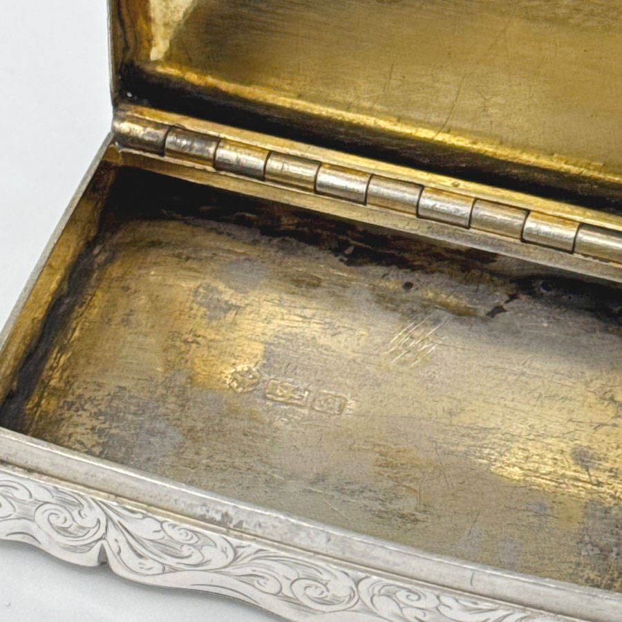Hallmarked Silver Victorian Snuff Box Birmingham 1845