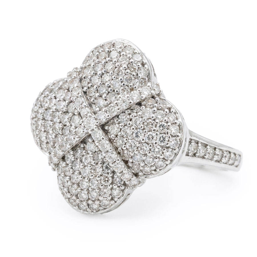 9ct White Gold Diamond Cluster Ring