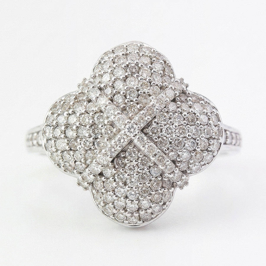 9ct White Gold Diamond Cluster Ring