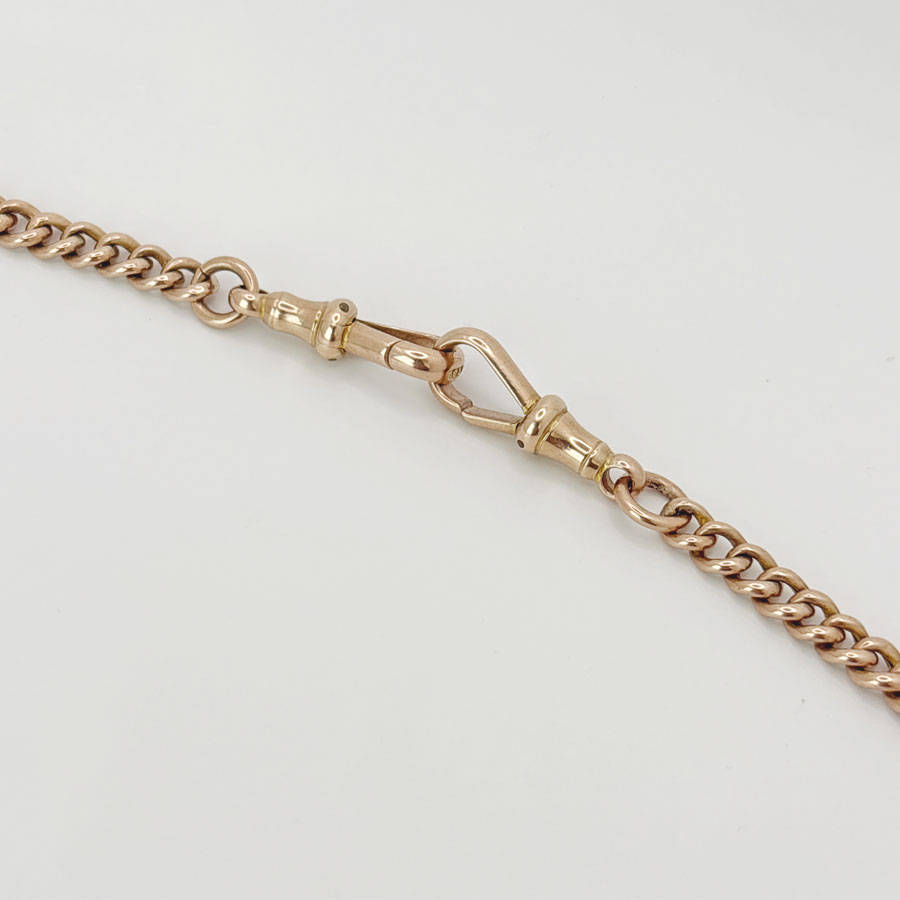 Victorian 9ct Rose Gold Fob Chain With TBar And Medallion
