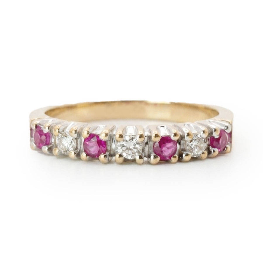 9ct Gold Rubies And Diamonds Half Eternity Ring