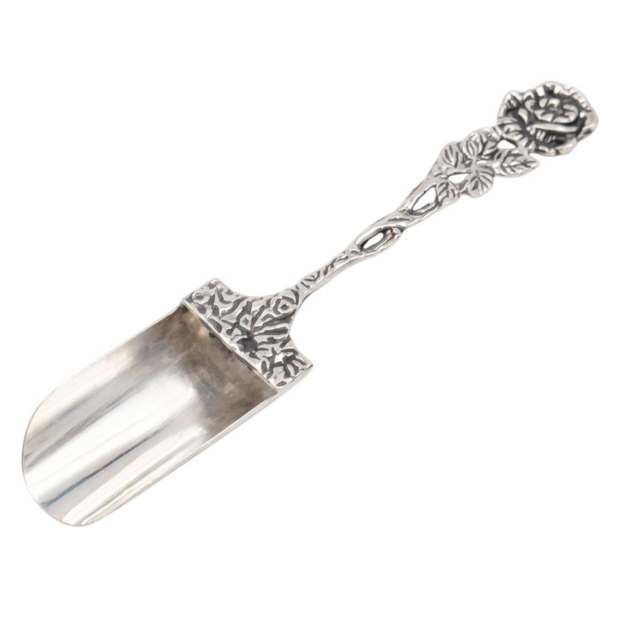 German Silver 800 Standard Caddy Spoon Hildesheimer Rose