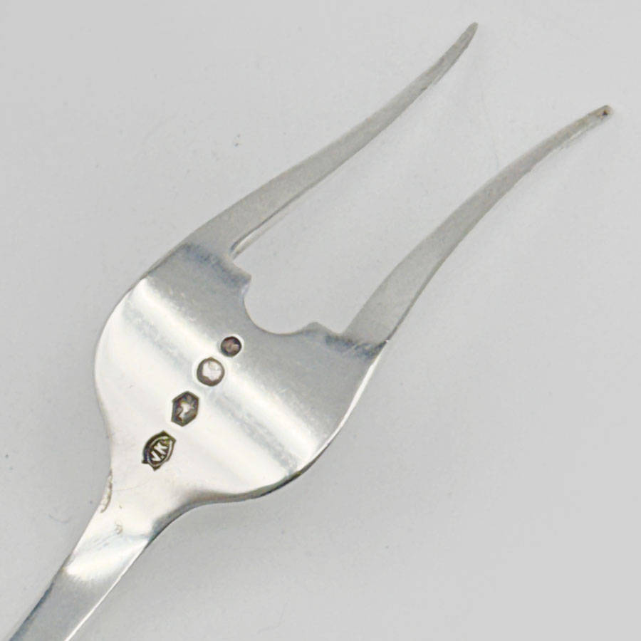 Hallmarked Dutch Cold Meat Or Serving Silver Fork Utrecth 1986
