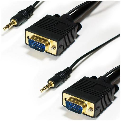 VGA MALE TO MALE W STEREO CAB 1.8M