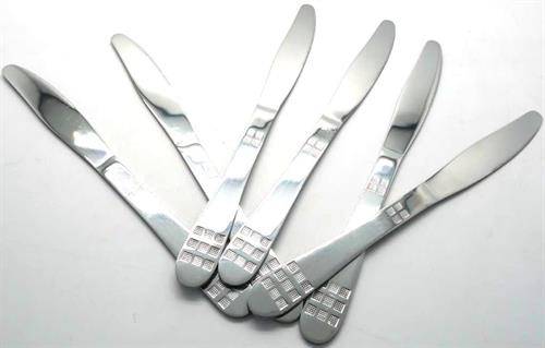 Casey Catering 6 Piece Stainless Steel Dinner Knives Set - Square Design