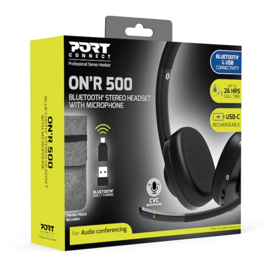 Port Connect ON&#x2019;R 500 Bluetooth&#xAE; Stereo Headset