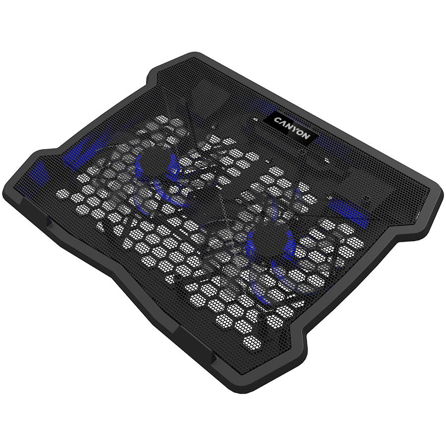 CANYON NS03, Cooling stand dual-fan with 2x2.0 USB hub, support up to 10-15.6 laptop, ABS plastic...