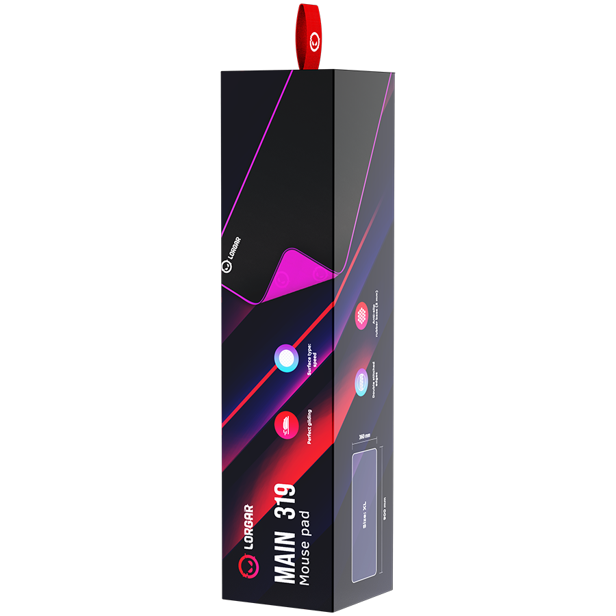 Lorgar Main 319, Gaming mouse pad, High-speed surface, Purple anti-slip rubber base, size: 900mm ...