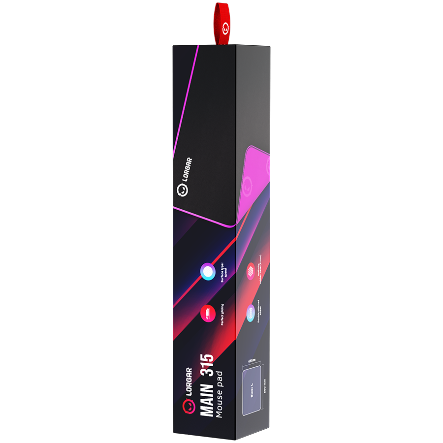 Lorgar Main 315, Gaming mouse pad, High-speed surface, Purple anti-slip rubber base, size: 500mm ...