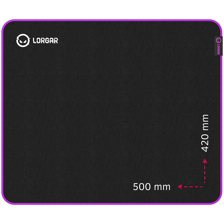 Lorgar Main 315, Gaming mouse pad, High-speed surface, Purple anti-slip rubber base, size: 500mm ...