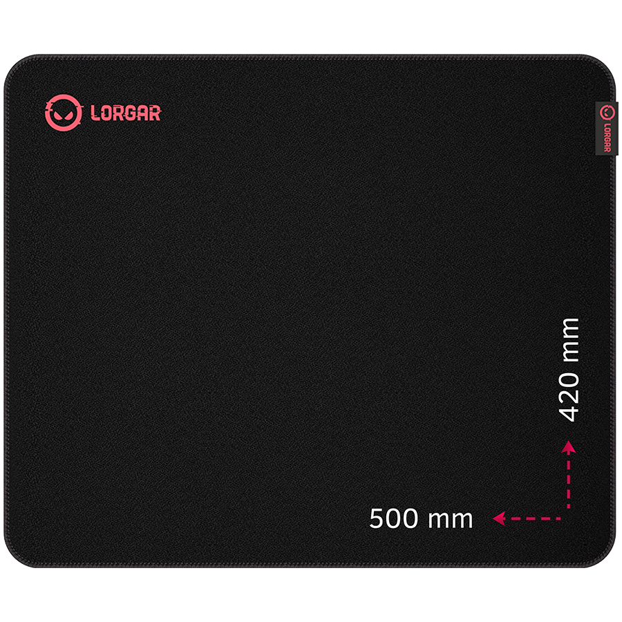 Lorgar Main 325, Gaming mouse pad, Precise control surface, Red anti-slip rubber base, size: 500m...