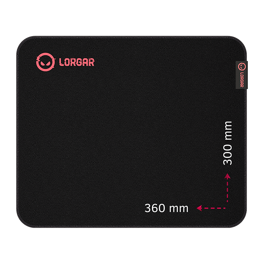 Lorgar Main 323, Gaming mouse pad, Precise control surface, Red anti-slip rubber base, size: 360m...