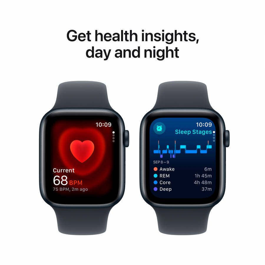 Apple Watch SE GPS + Cellular 44mm Midnight Aluminium Case with Midnight Sport Band - S/M,Model A...