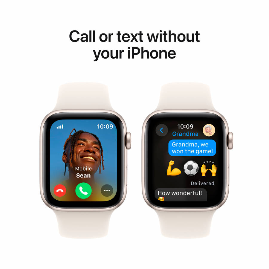 Apple Watch SE GPS + Cellular 44mm Starlight Aluminium Case with Starlight Sport Band - M/L,Model...