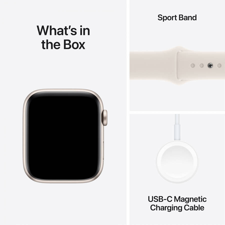 Apple Watch SE GPS + Cellular 44mm Starlight Aluminium Case with Starlight Sport Band - M/L,Model...