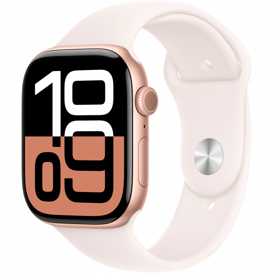 Apple Watch Series 10 GPS + Cellular 46mm Rose Gold Aluminium Case with Light Blush Sport Band - ...
