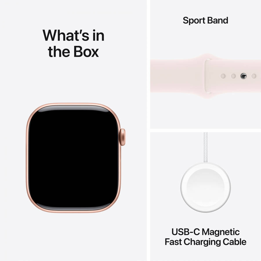 Apple Watch Series 10 GPS + Cellular 46mm Rose Gold Aluminium Case with Light Blush Sport Band - ...