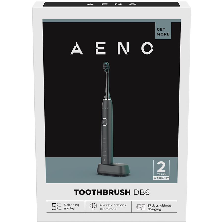 AENO Sonic Electric Toothbrush DB6: Black, 5 modes, wireless charging, 46000rpm, 40 days without ...