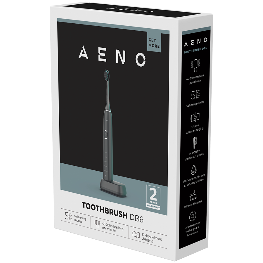 AENO Sonic Electric Toothbrush DB6: Black, 5 modes, wireless charging, 46000rpm, 40 days without ...