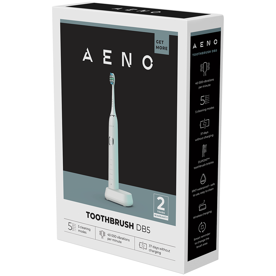 AENO Sonic Electric Toothbrush DB5: White, 5 modes, wireless charging, 46000rpm, 40 days without ...