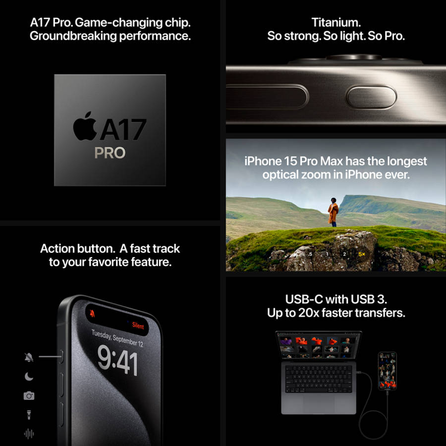 iPhone 15 Pro 1TB Natural Titanium,Model A3102