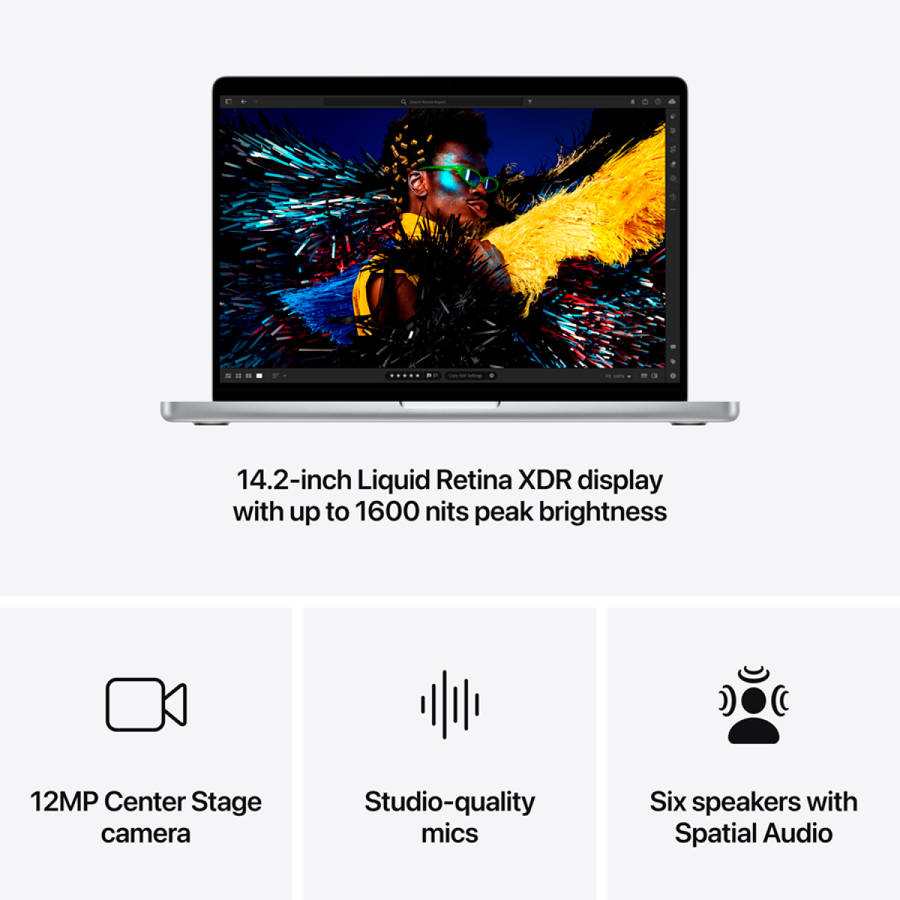 14-inch MacBook Pro: Apple M4 chip with 10core CPU and 10core GPU, 24GB, 1TB SSD - Silver,M...