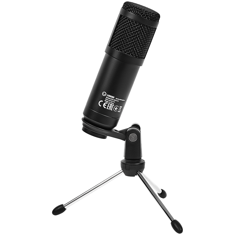 LORGAR Soner 313, Gaming Microphones, Black, USB condenser microphone with Volume Knob & Echo Kob...
