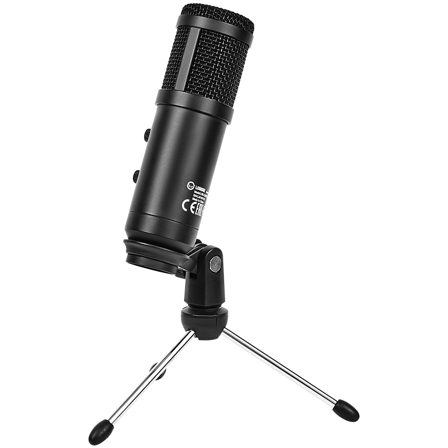 LORGAR Soner 313, Gaming Microphones, Black, USB condenser microphone with Volume Knob & Echo Kob...