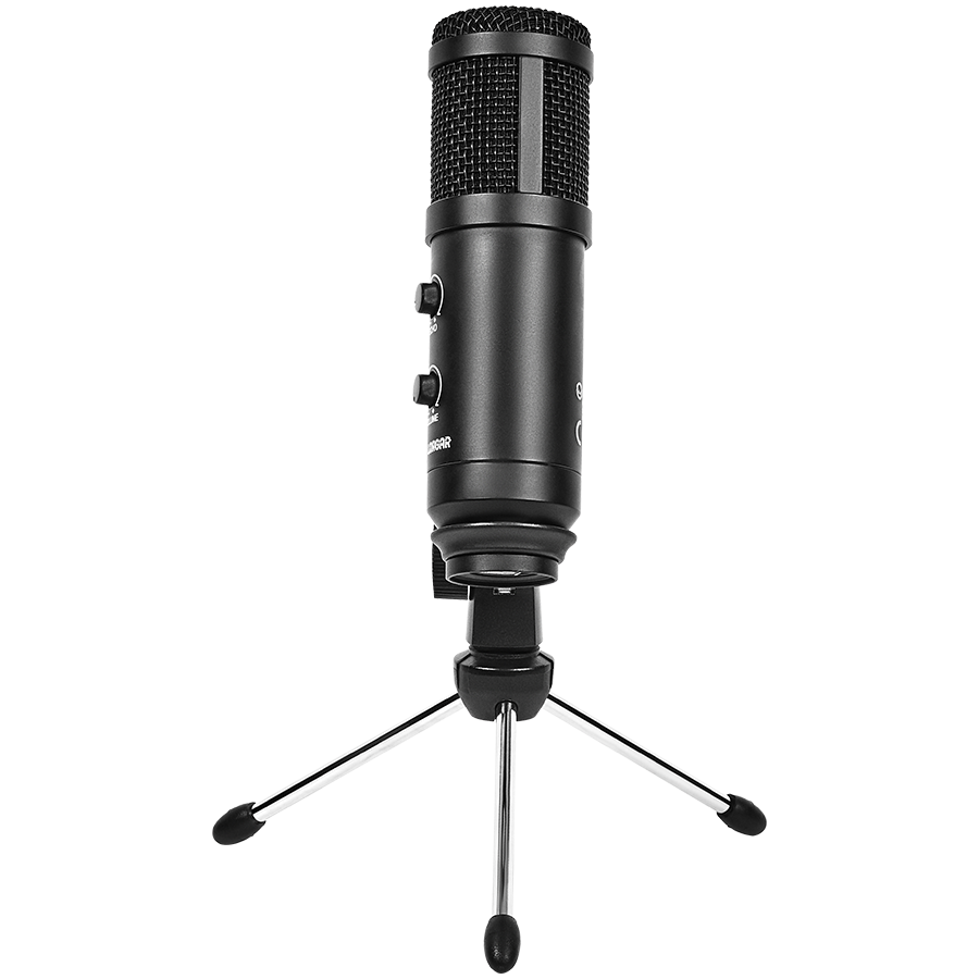 LORGAR Soner 313, Gaming Microphones, Black, USB condenser microphone with Volume Knob & Echo Kob...